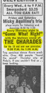 the CHARADEs - Dec 13, 1968 Pinky's Ad